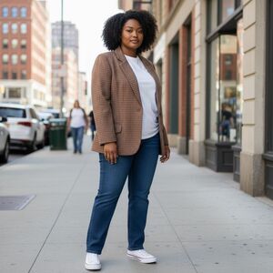 Sag Harbor Vtg HoundstoothWool Blazer 16 Purple Green